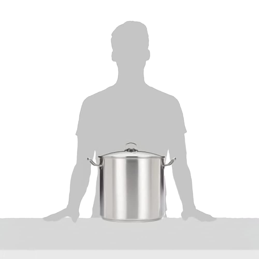 GSW Edelstahl-Großtopf 20 Liter mit Glasdeckel – Ø 30 cm
