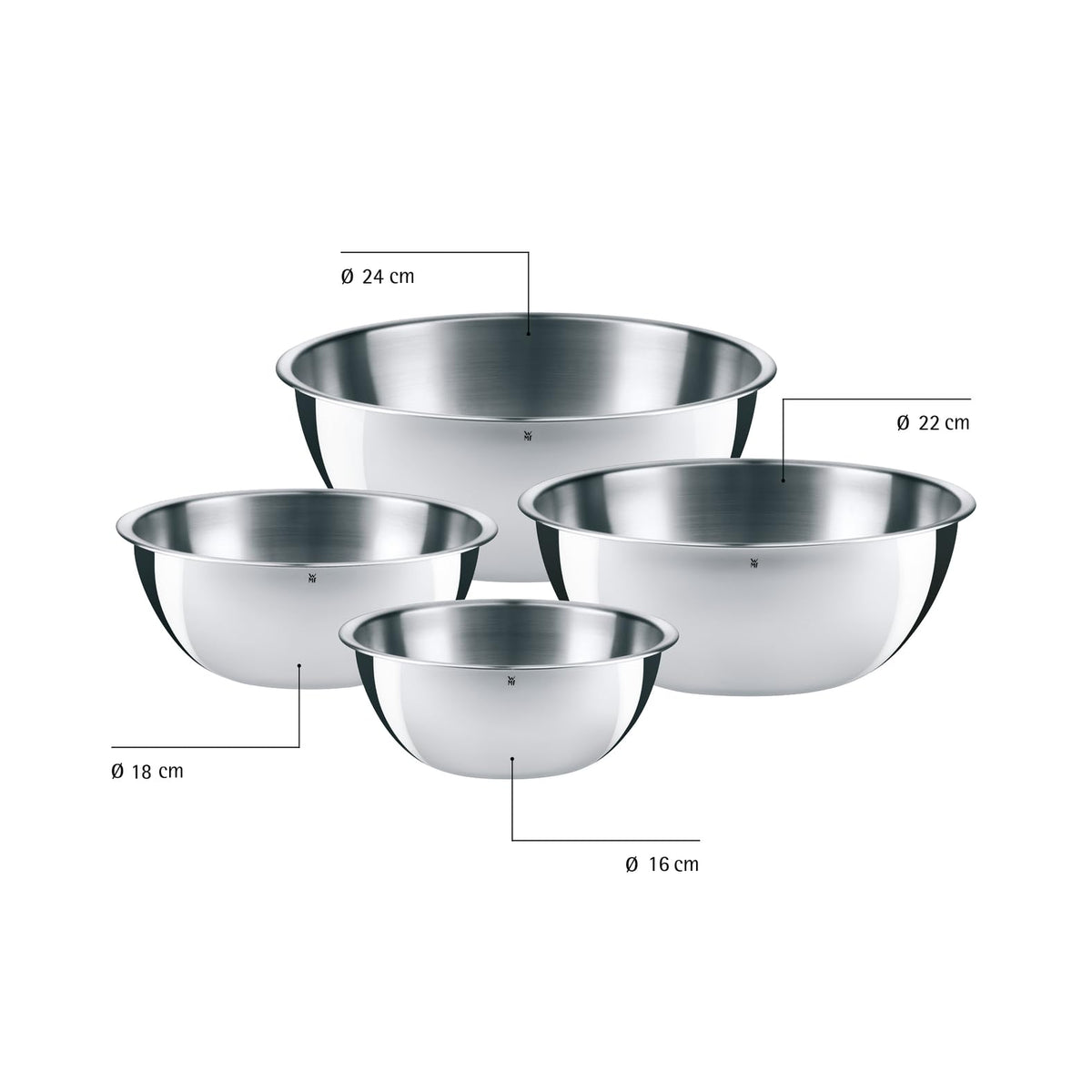 WMF Gourmet Schüsselset 4-teilig – Cromargan Edelstahl
