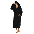 Herren-Fleece-Bademantel mit Kapuze – flauschig, lang, warm