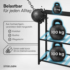 Getränkekistenregal für 6 Kisten – mit Ablage, Metall schwarz