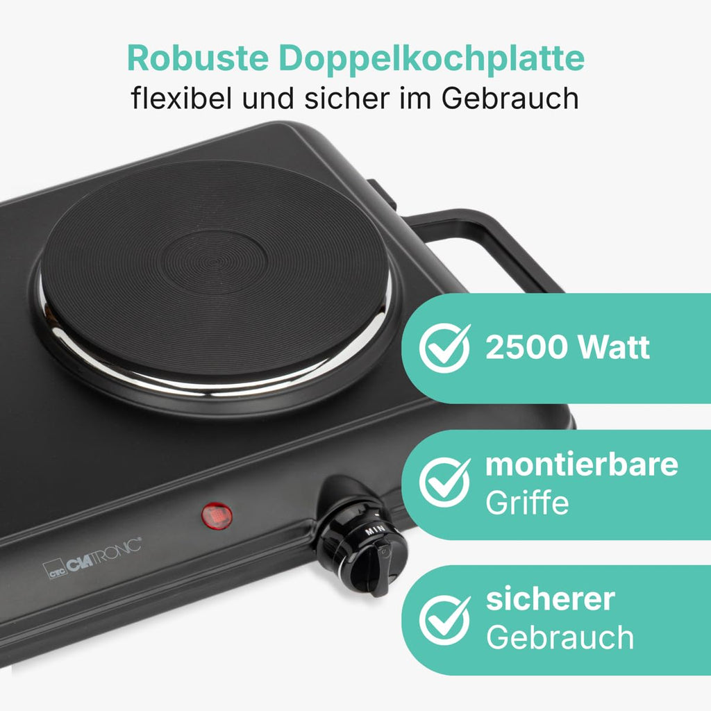 Clatronic Doppelkochplatte DKP 3583 – 1500 W + 1000 W