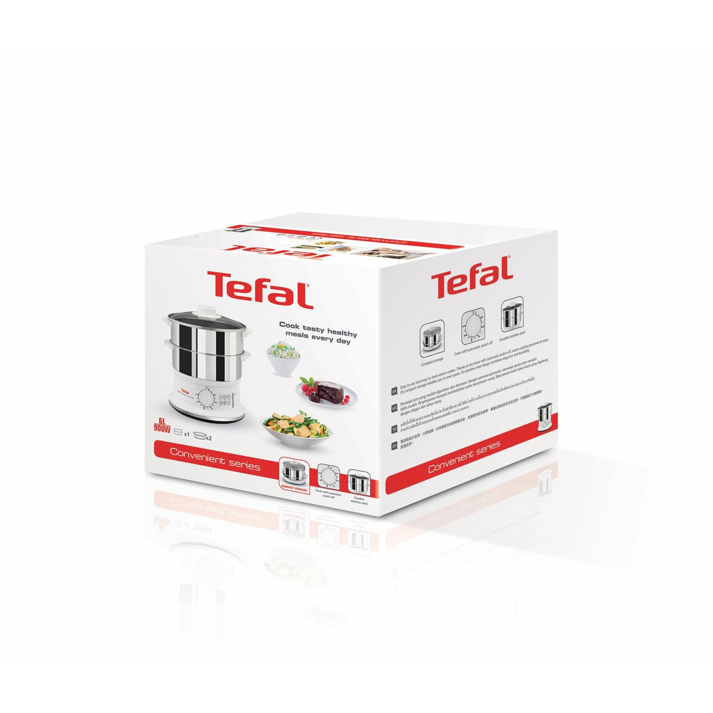 Tefal Dampfgarer VC1451 – 6 L, 2 Edelstahl-Behälter, Timer