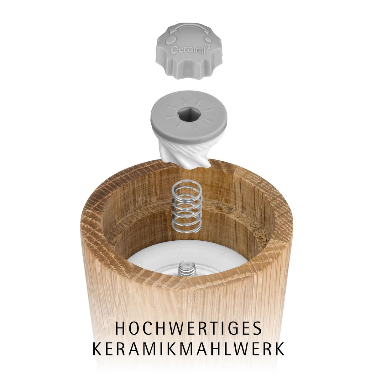WMF Salz- und Pfeffermühlen-Set aus Eichenholz – Keramikmahlwerk
