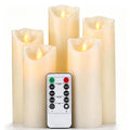 LED Kerzen flackernd aus Echtwachs – 5er Set mit Fernbedienung