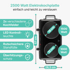 Clatronic Doppelkochplatte DKP 3583 – 1500 W + 1000 W