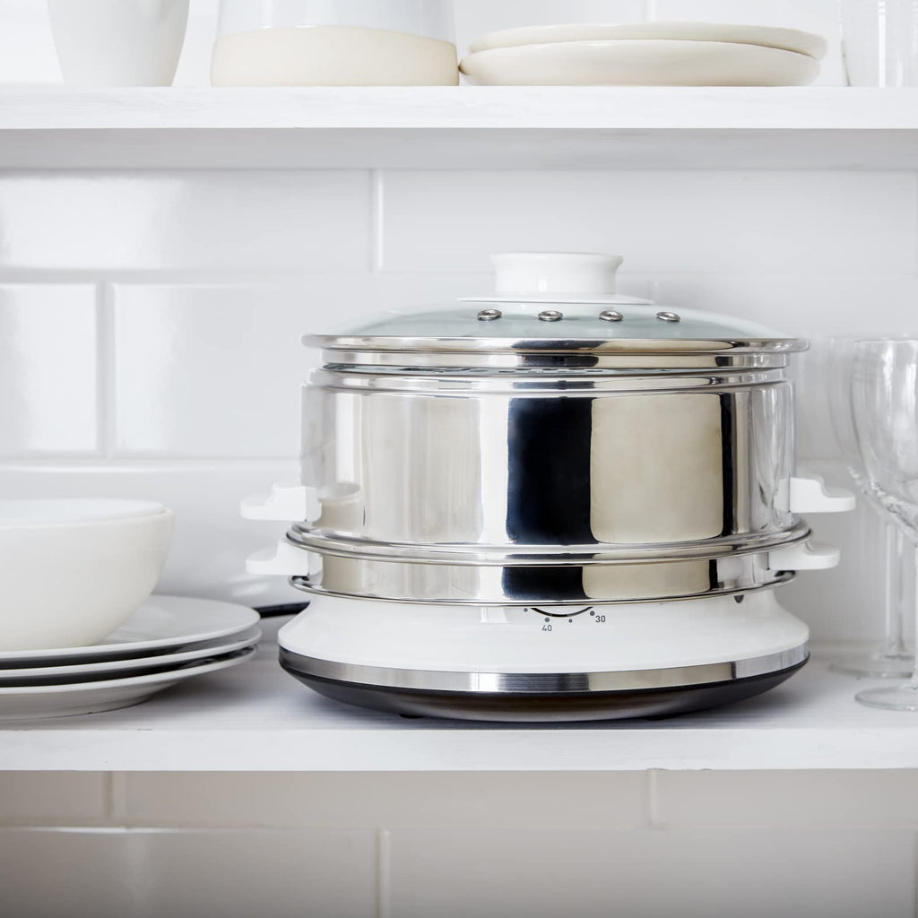 Tefal Dampfgarer VC1451 – 6 L, 2 Edelstahl-Behälter, Timer