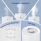 Luftbefeuchter 3 L mit Top-Fill – Aroma-Diffuser, Timer, flüsterleise