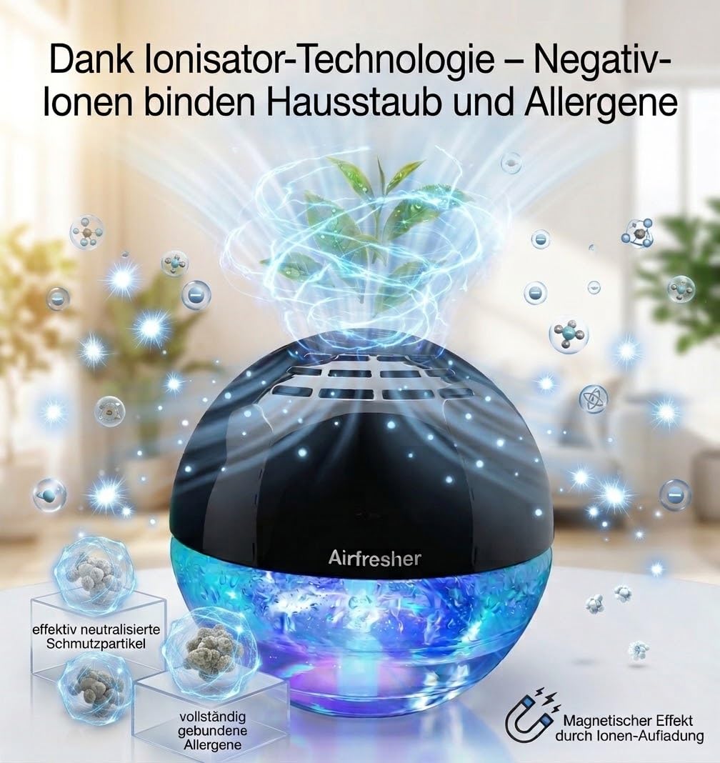 Airfresher mit Ionisator – Raumluftreiniger & Duftschale mit LED