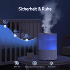 Luftbefeuchter 3 L mit Top-Fill – Aroma-Diffuser, Timer, flüsterleise