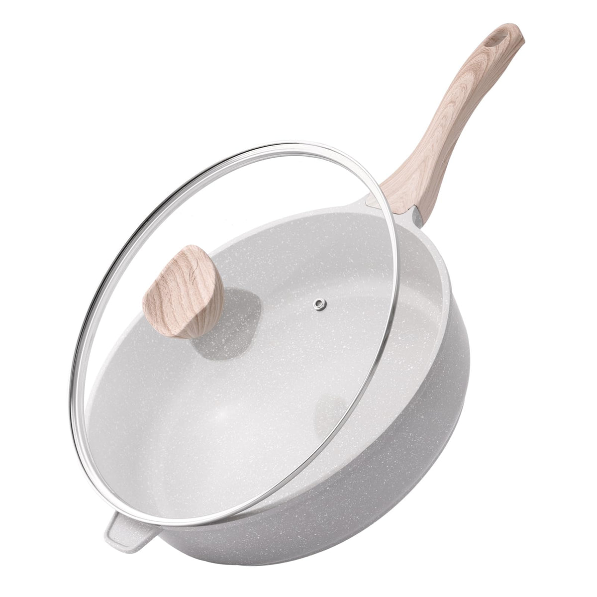 Antihaft-Schmorpfanne mit Glasdeckel – 30 cm, 4,7 L, induktionsgeeignet