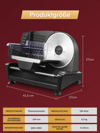 Elektrischer Allesschneider 200 W – 2 Edelstahlklingen, 0–15 mm