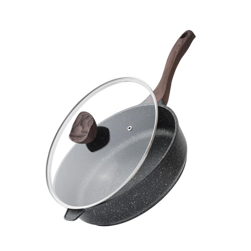 Antihaft-Schmorpfanne mit Glasdeckel – 30 cm, 4,7 L, induktionsgeeignet