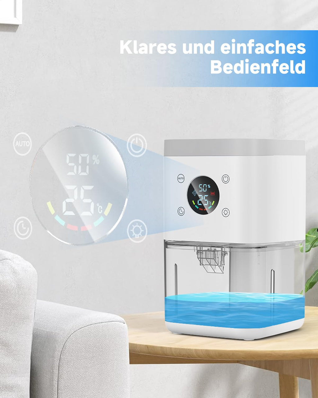 Elektrischer Luftentfeuchter 1,8 L – leise, mit Abschaltautomatik