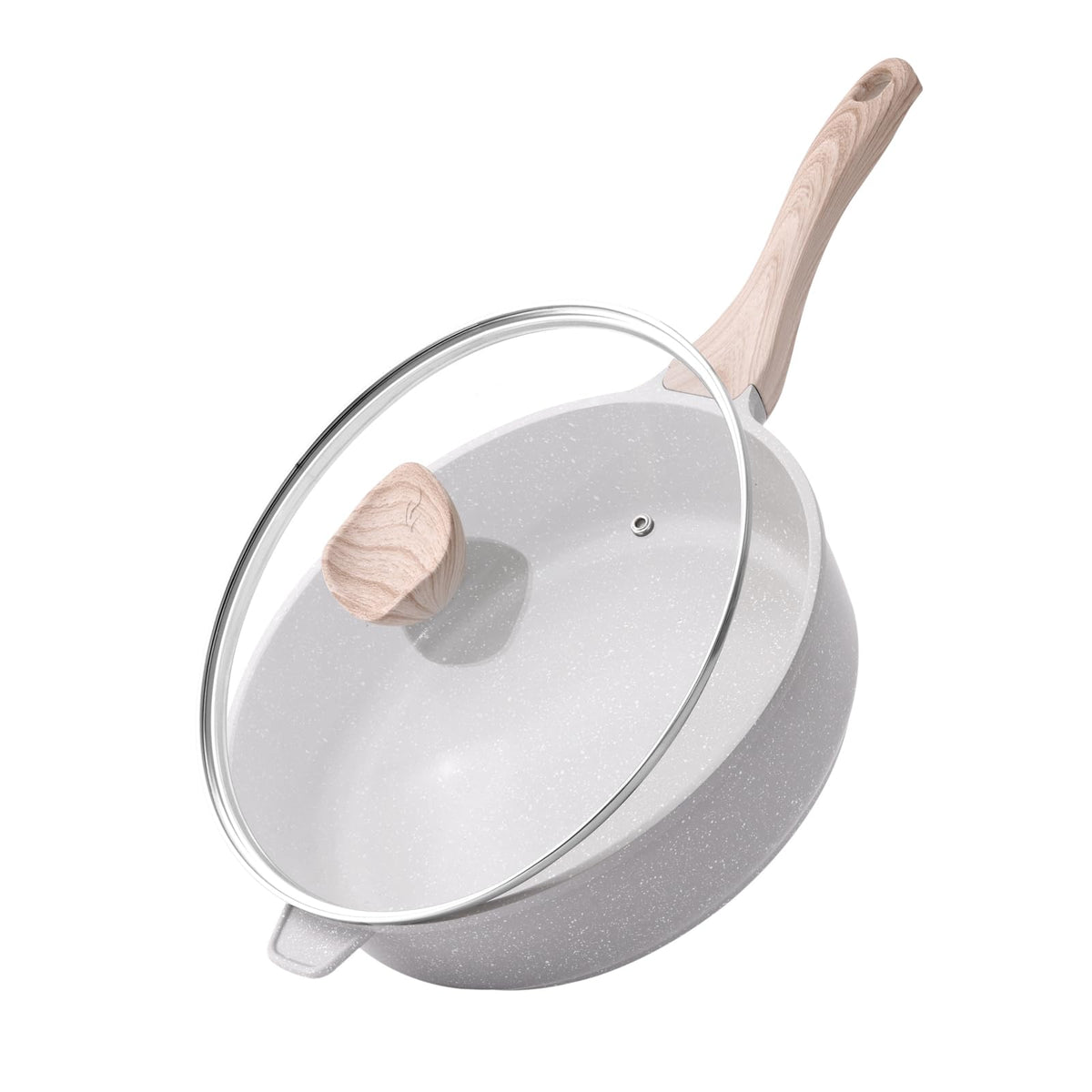 Antihaft-Schmorpfanne mit Glasdeckel – 30 cm, 4,7 L, induktionsgeeignet