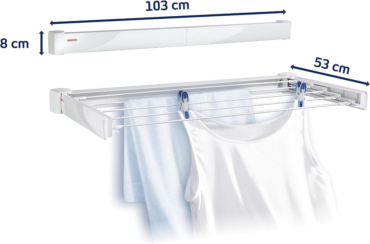 Leifheit Wandtrockner Telegant 72 Protect – 7,2 m Leine, innen & außen