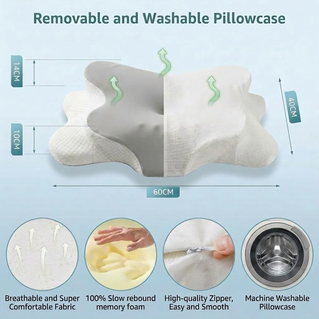 Ergonomisches Memory-Foam Nackenkissen – für alle Schlafpositionen