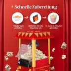 Retro-Popcornmaschine mit Heißluft – 1200 W, ohne Öl, in 2 Minuten