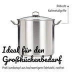 GSW Edelstahl-Großtopf 20 Liter mit Glasdeckel – Ø 30 cm