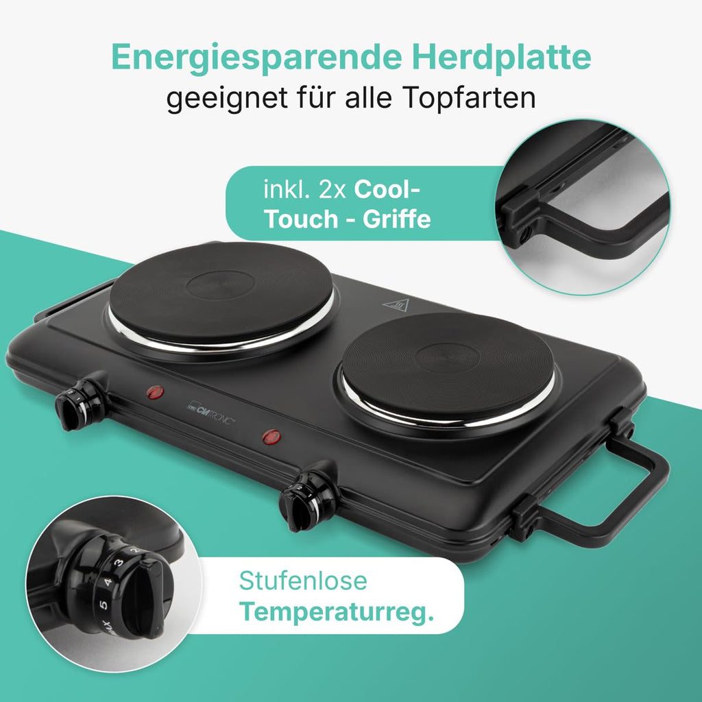 Clatronic Doppelkochplatte DKP 3583 – 1500 W + 1000 W