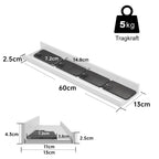 Bilderleiste 2er-Set – Wandregal mit Kanten vorn & hinten, 60 cm