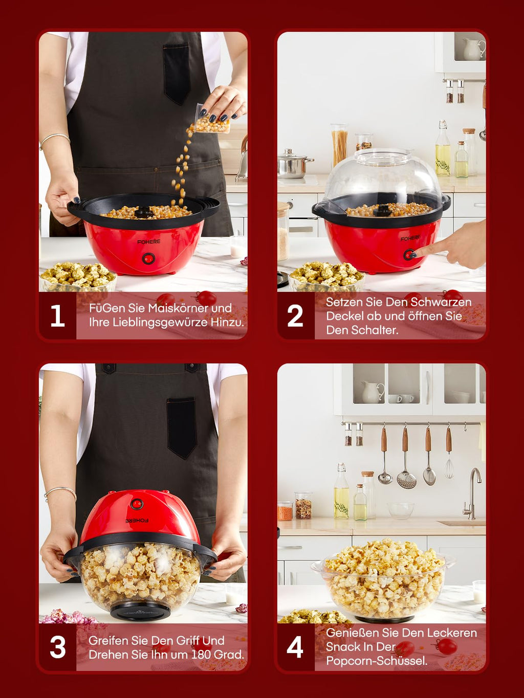 Popcornmaschine 3,5 L für Zuhause