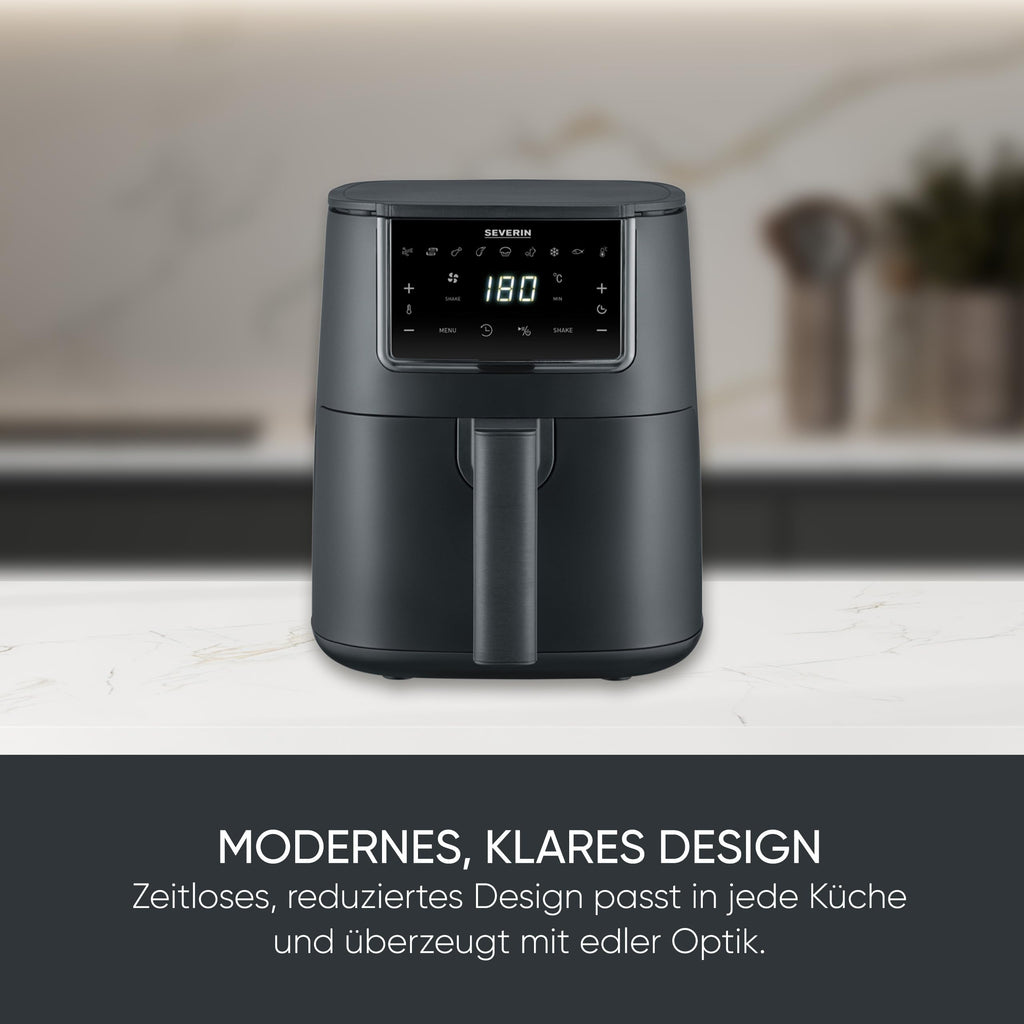 Severin Heißluftfritteuse 4 L – Touch-Display, 8 Automatikprogramme