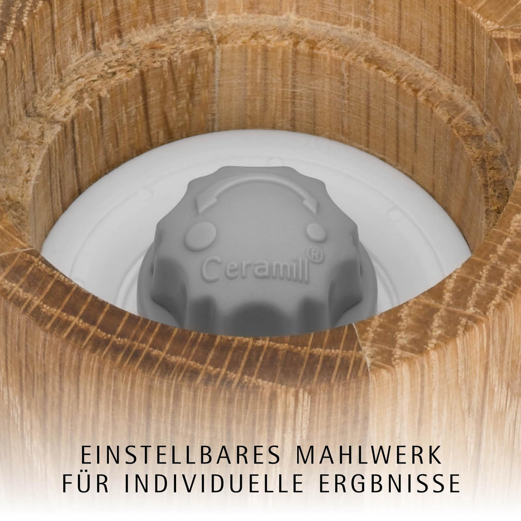 WMF Salz- und Pfeffermühlen-Set aus Eichenholz – Keramikmahlwerk