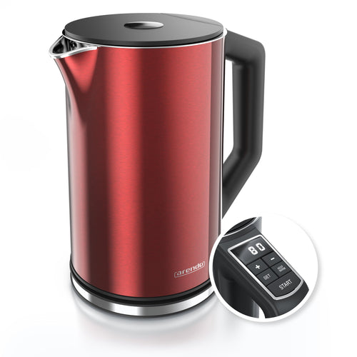 Arendo Edelstahl-Wasserkocher mit Temperatureinstellung 40–100 °C – 1,5 L