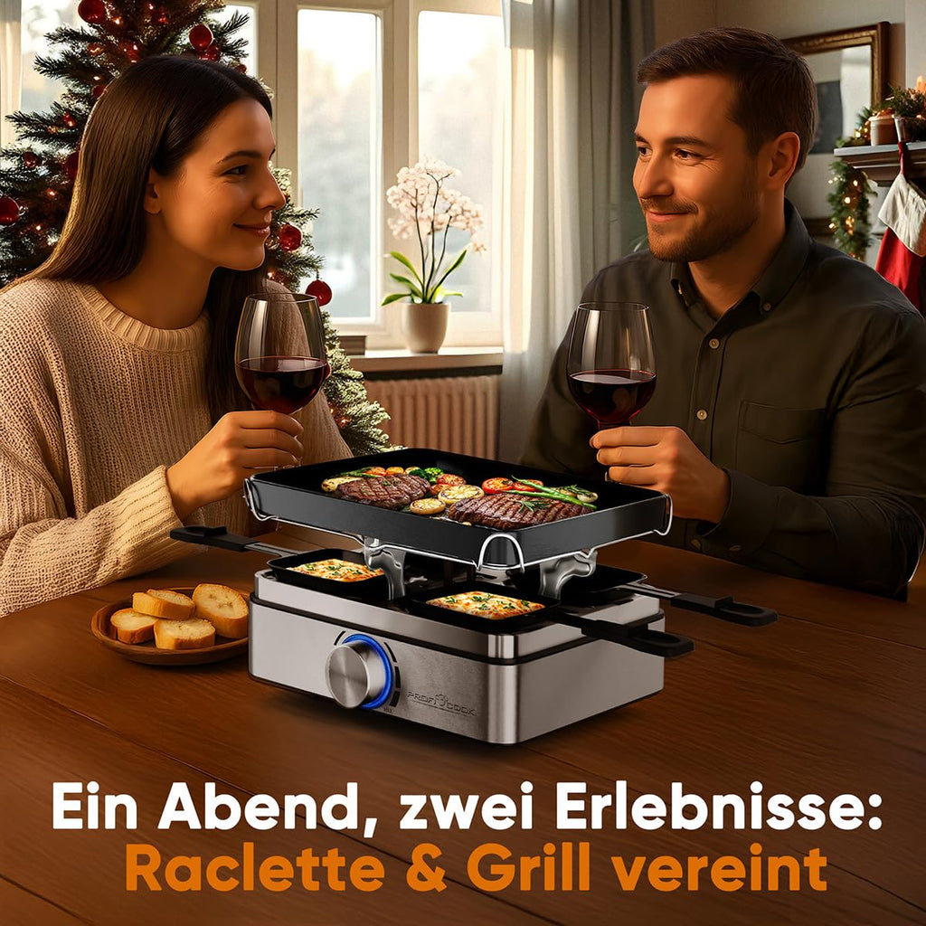 ProfiCook Raclette für 4 Personen mit Wende-Gussplatte