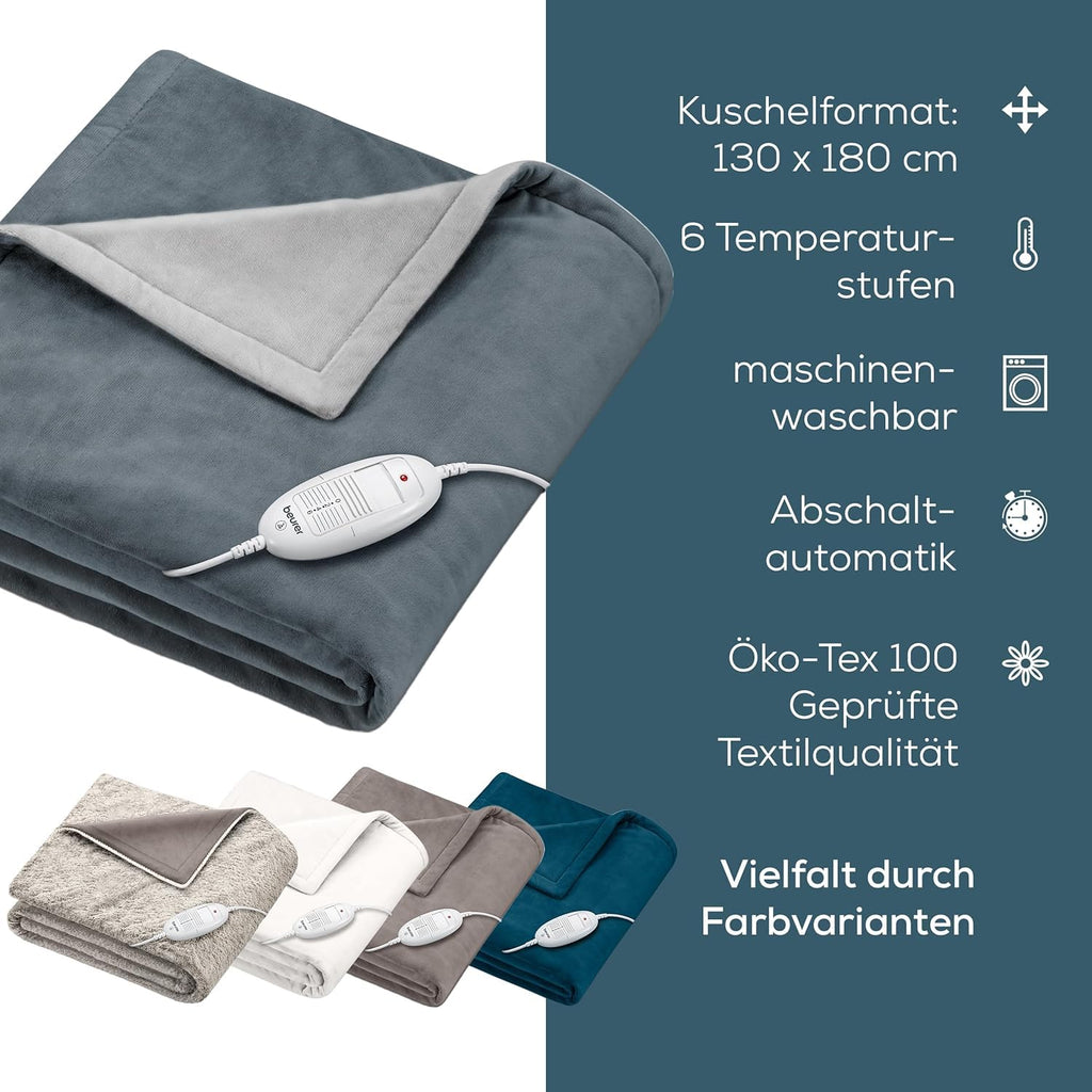 Beurer HD 75 Heizdecke – kuschelweich, 180 x 130 cm