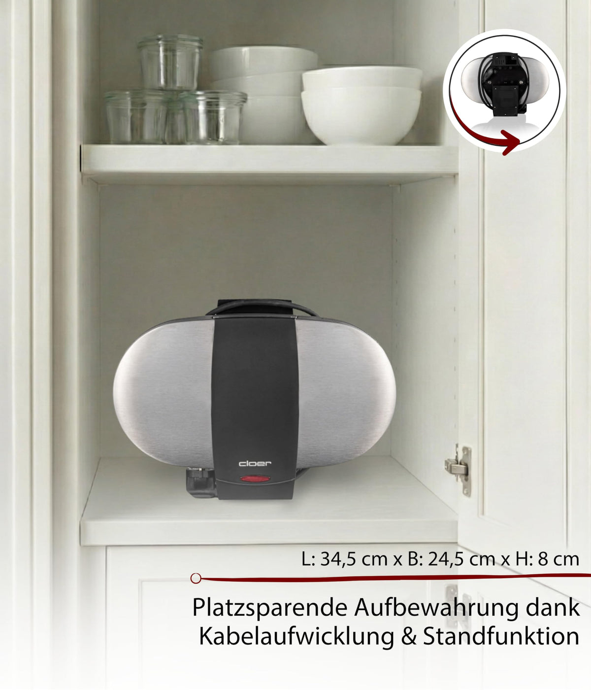 Cloer 1329 Doppel-Herzwaffeleisen – 1700 W, PFAS-frei
