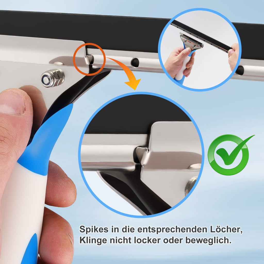Fensterreiniger-Set mit 12-L-Eimer & Teleskopstiel bis 196 cm
