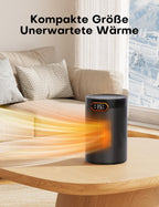 PTC Heizlüfter 1500 W – leise, ECO-Modus, Fernbedienung & Timer