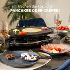 Princess Raclette-Grill oval – 8 Pfännchen, mit Crêpes-Fläche, 1200 W