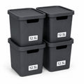 Aufbewahrungsboxen mit Deckel 4er-Set – stapelbar, BPA-frei, mit Griffen