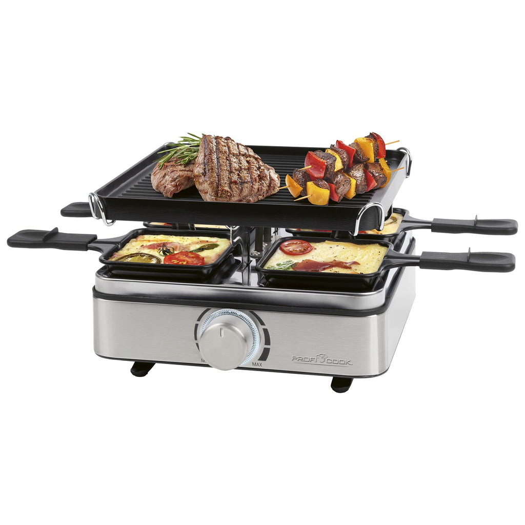 ProfiCook Raclette für 4 Personen mit Wende-Gussplatte