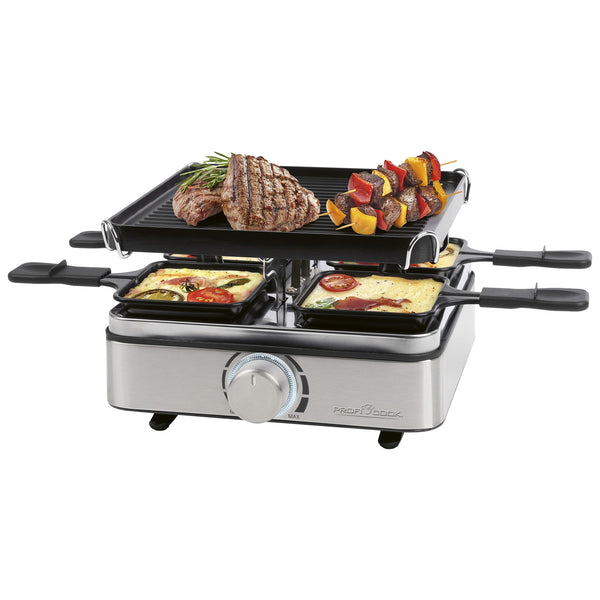 ProfiCook Raclette für 4 Personen mit Wende-Gussplatte