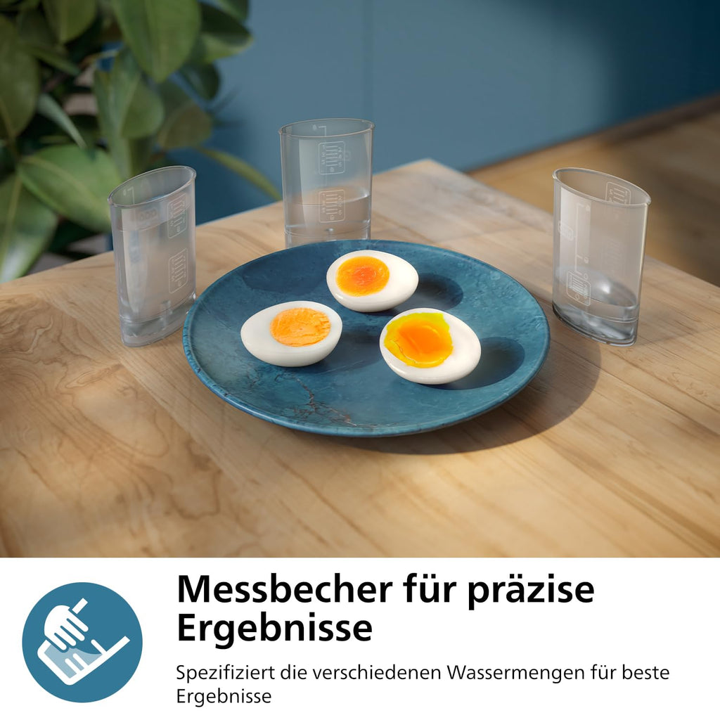 Philips Eierkocher 3000 – für bis zu 6 Eier, 400 W, Schwarz