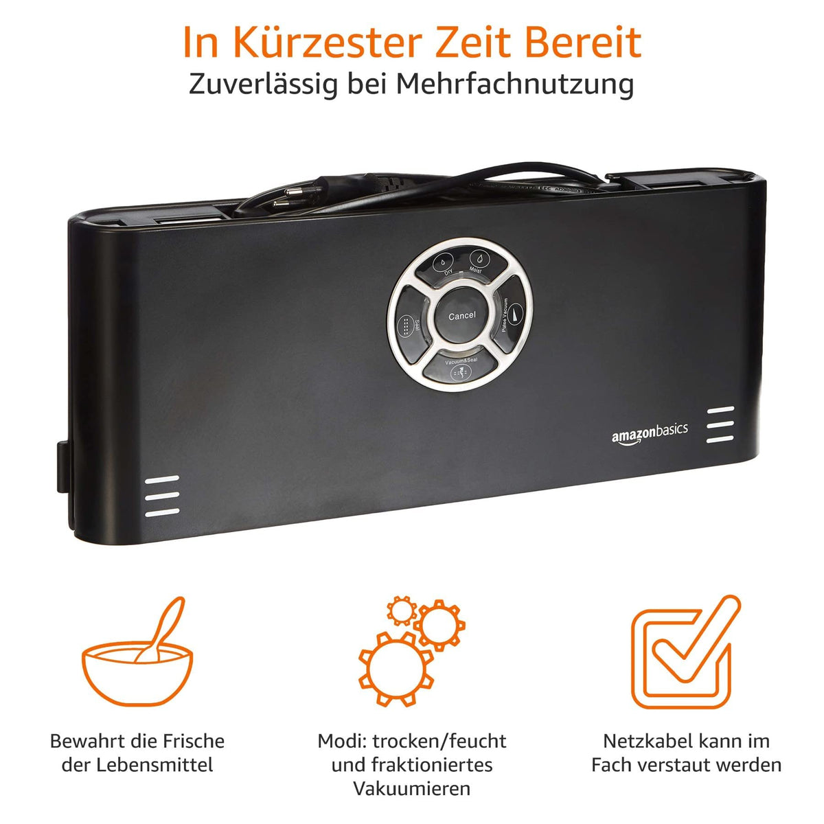 Vakuumierer mit 30-cm-Schweißnaht – inkl. 10 Vakuumbeuteln