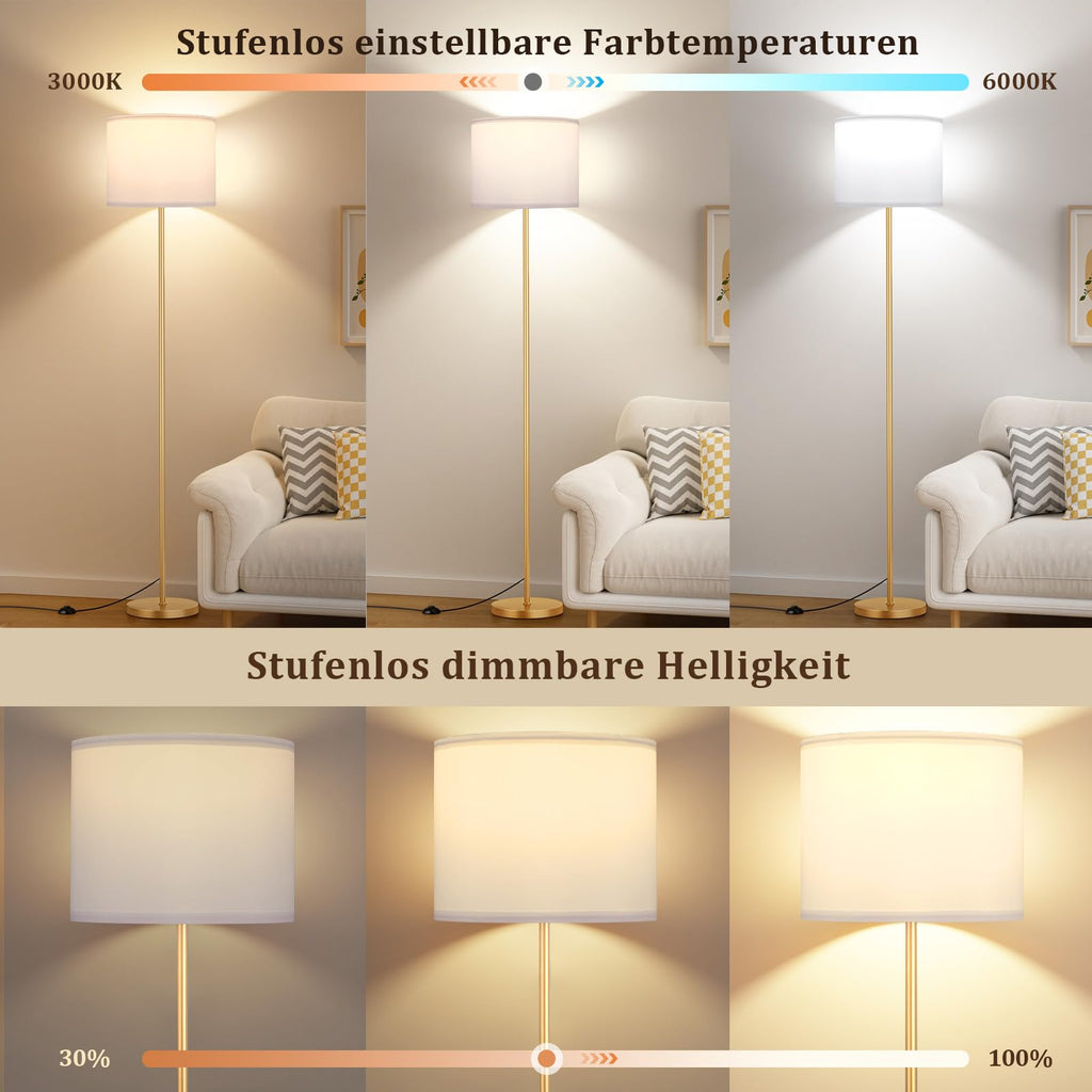 Stehlampe dimmbar mit Fernbedienung – 5 Lichtfarben
