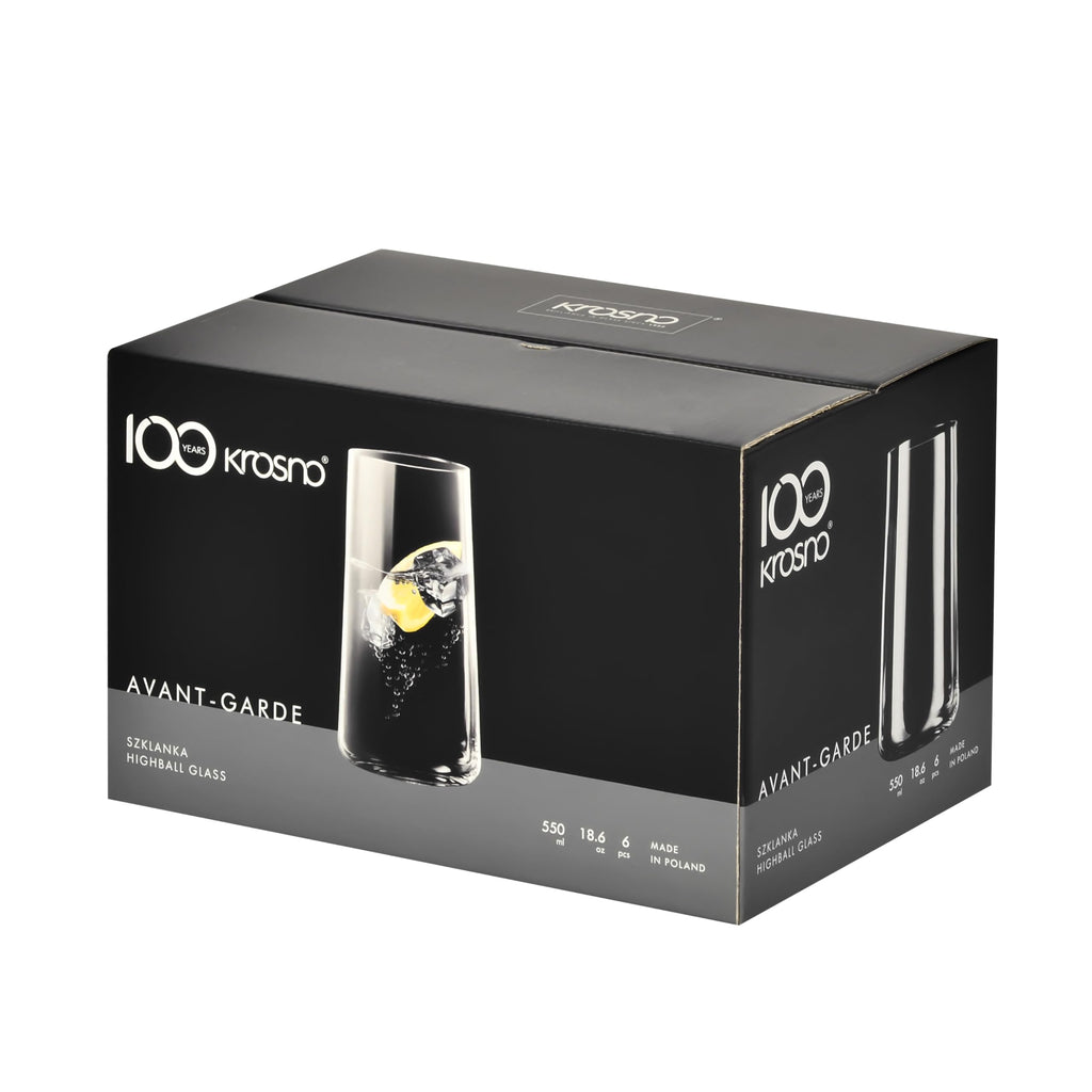 Krosno Longdrinkgläser 6er-Set – 550 ml, Kristallglas