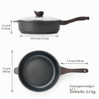 Antihaft-Schmorpfanne mit Glasdeckel – 30 cm, 4,7 L, induktionsgeeignet