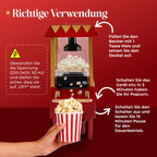 Retro-Popcornmaschine mit Heißluft – 1200 W, ohne Öl, in 2 Minuten