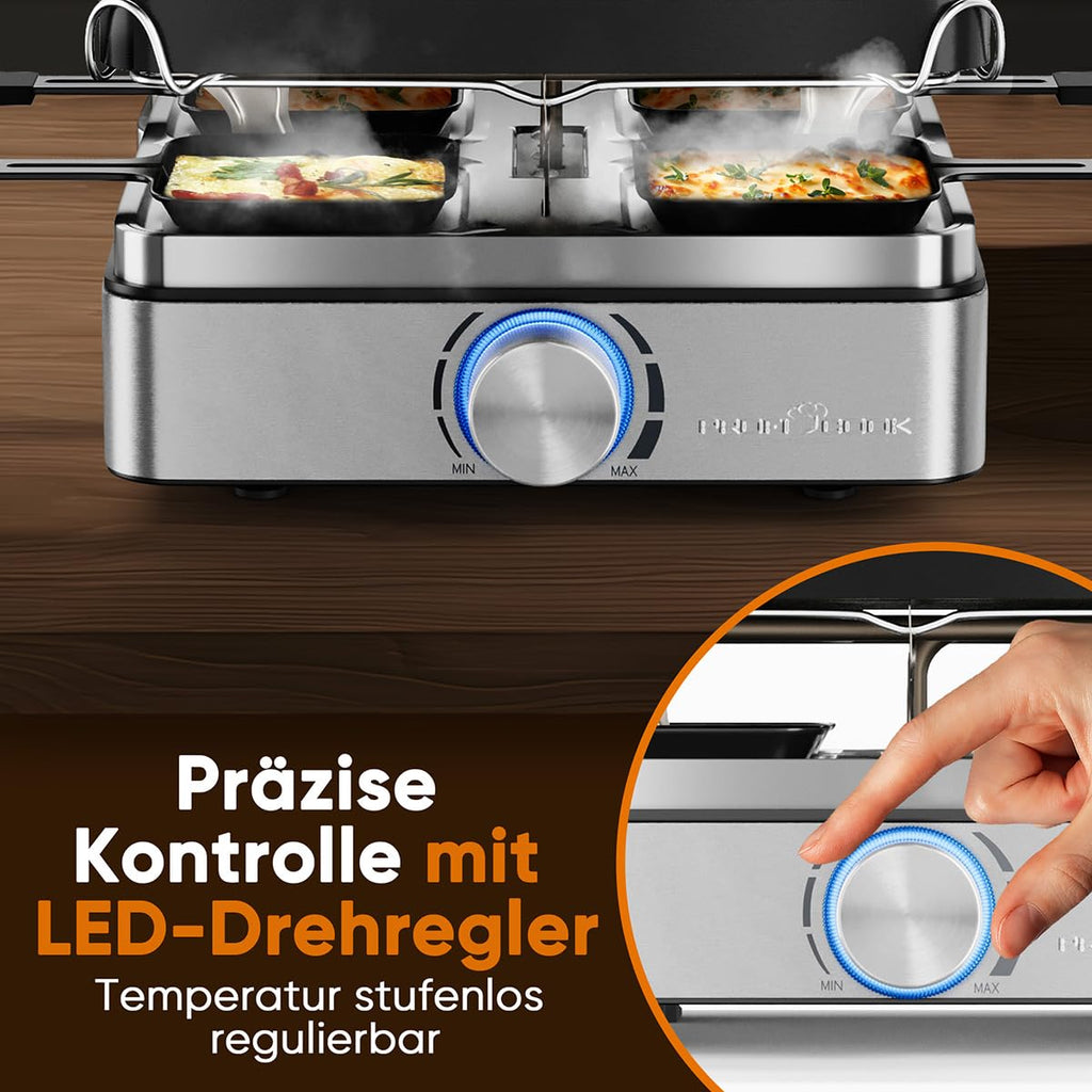 ProfiCook Raclette für 4 Personen mit Wende-Gussplatte