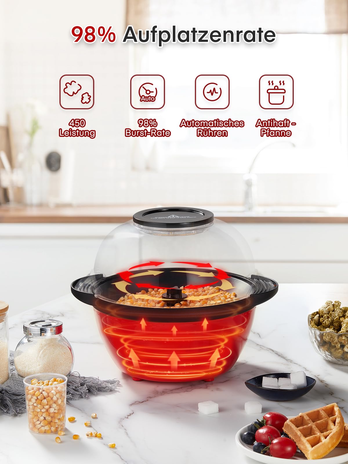 Popcornmaschine 3,5 L für Zuhause