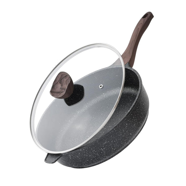 Antihaft-Schmorpfanne mit Glasdeckel – 30 cm, 4,7 L, induktionsgeeignet