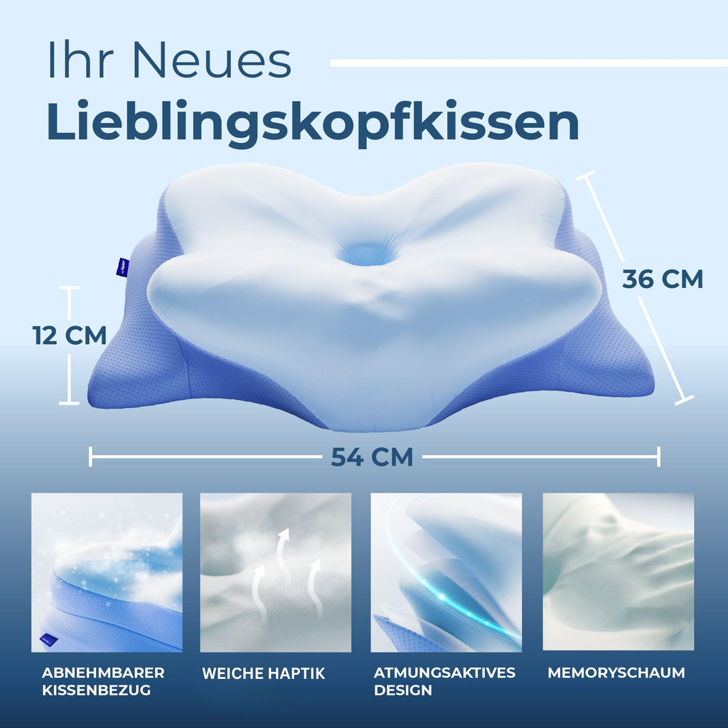 Derila Ergo Schmetterlingskissen – Memory Foam Nackenkissen