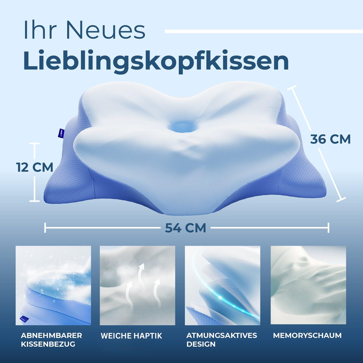 Derila Ergo Schmetterlingskissen – Memory Foam Nackenkissen