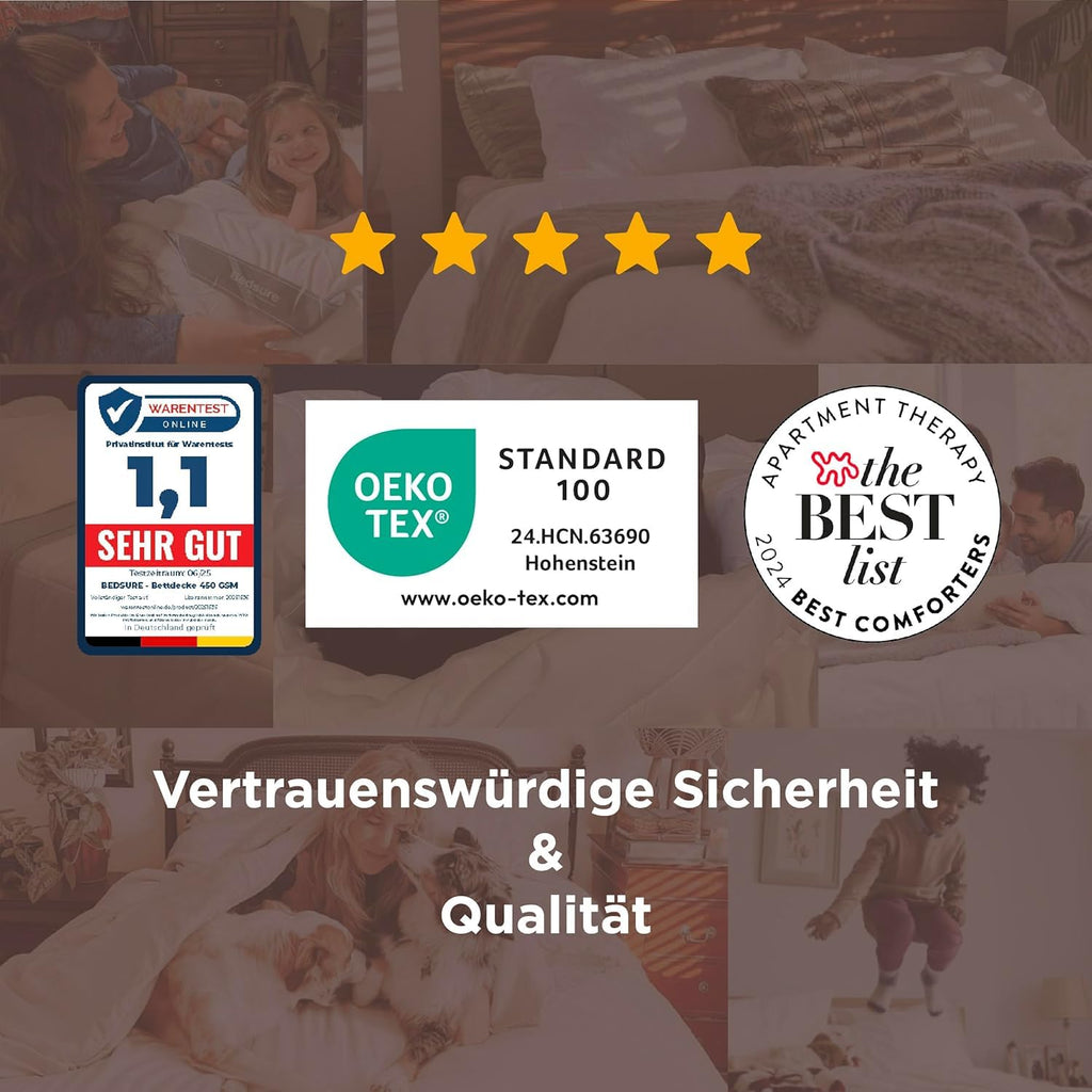 Bedsure Winter-Bettdecke 450 g/m² – extra warm, Oeko-Tex, waschbar
