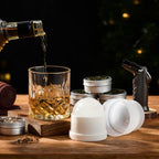 Cocktail-Smoker-Set mit Brenner – Whiskey-Räucherset mit 6 Holzchips & 2 Gläsern